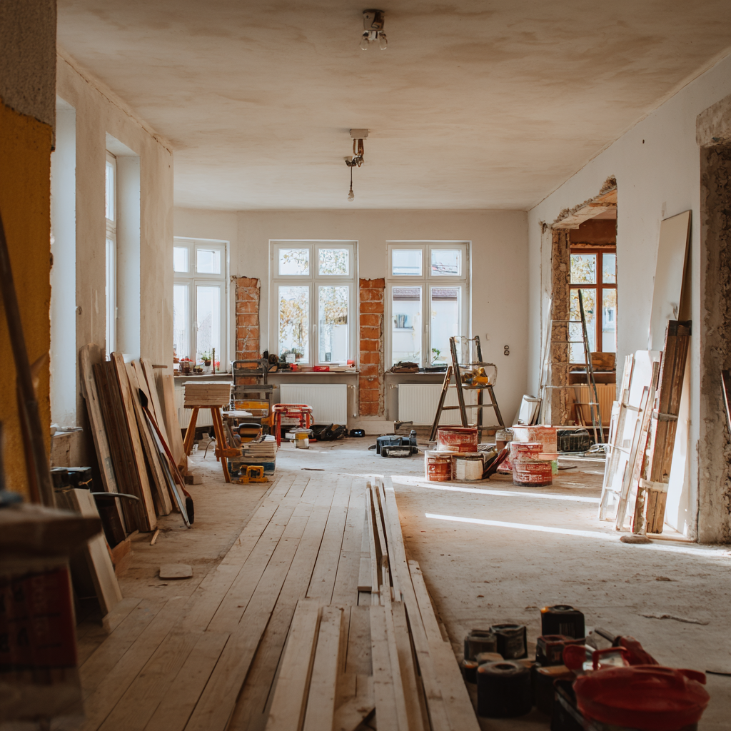 Renovierungsarbeiten in einem Wohnraum