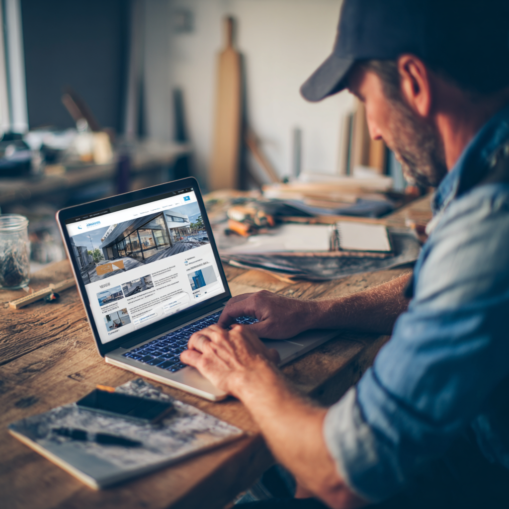 Handwerker nutzt digitale Plattform für neue Aufträge